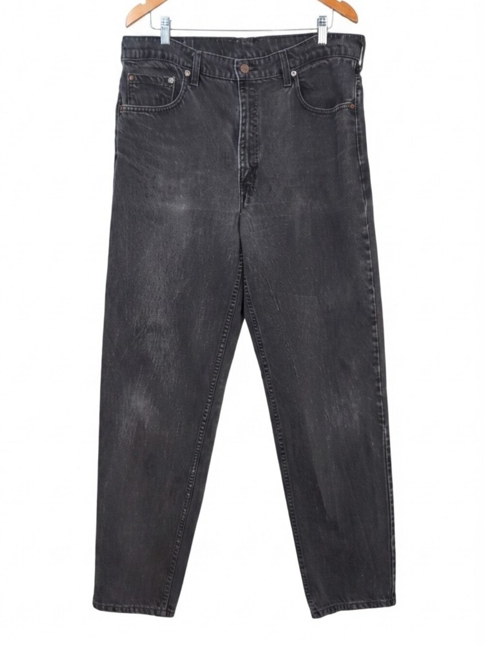Vintage 90s Levis 550 Relaxed Fit Tapered Black Denim Jeans Mens Size 38 x 34